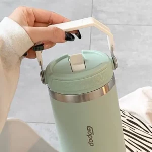 900ML Vacuum Insulated Water Bottle for Coffee/Tea ,Double Wall Stainless Steel Thermos Bottle with Straw/Handle Tumbler - Image 3