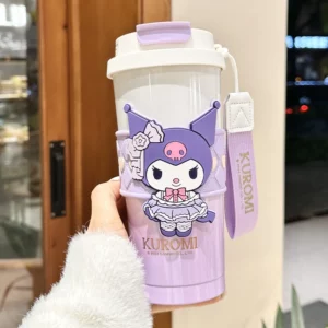 520ml Sanrio Hello Kitty Stainless Steel Thermos Kawaii Kuromi Cinnamoroll Girl Coffee Water Bottle Double Drinking Tumbler - Image 3