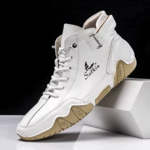 New 2024 Handmade Men Boots Design Sneakers Man Outdoor Casual Leather Men Shoes Ankle Boots Breathable Hot Sale - Image 4