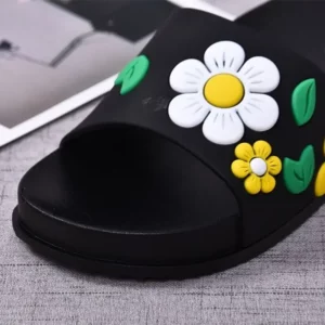 2024 Women's Slippers Fashion Summer Lovely Ladies Casual Slip on Beach Flip Flops Slides Indoor Shoes Flower Non-slip Platform - Image 4