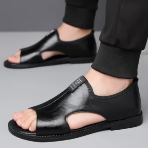 Sandals for Men Brand Casual Shoes Outdoor Fashion Men's Slippers Comfortable Beach Shoes High Quality Leather Men Flat Sandals - Image 5