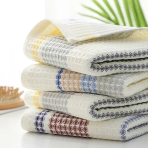 70x140cm pure cotton thickened household towel Not falling off soft absorbent adult towel colorful Striped adult bath towel - Image 5