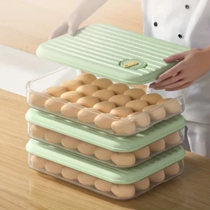 24 Grids Plastic Egg Container With Cover Large Capacity Egg Shockproof Holder Storage Box Tray Refrigerator Kitchen Storage ﻿ - Image 4