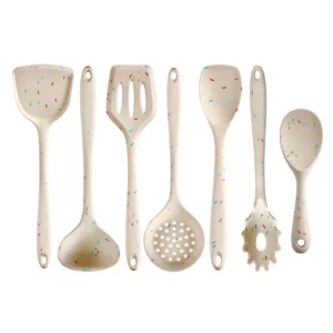 Food Grade Creative Color Dot Silicone Kitchenware Long Handle Soup Spoon Colander Frying Spatula Household Baking Cooking Tools - Image 6