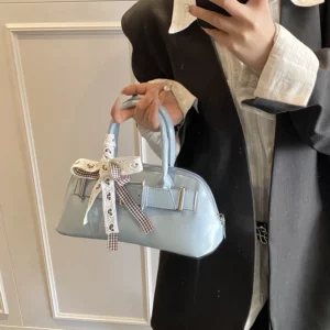 LEFTSIDE PU Leather Small Crossbody Bags Lady Belt Buckle Design Shoulder Bag for Women 2025 New Y2K Short Handle Retro Handbags - Image 3
