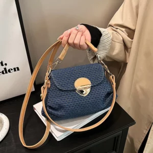 Luxury Designer Jean Bag Women Denim Underarm Shopper Purse 2024 New Brand Women's Handbag Leather Shoulder Crossbody Bag - Image 1