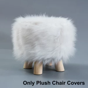 Plush Fabric Ottoman Cover Footrest Covers Artificial Wool Soft Sheepskin Chair Covers Footstool Protector Covers Without Stool - Image 5