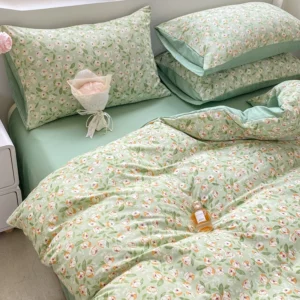 1pc Duvet Cover and 2pcs Pillowcase Polyester Cotton Home Hotel Bedding Set Suprt Soft Comforter Cover with Zipper Closures - Image 4