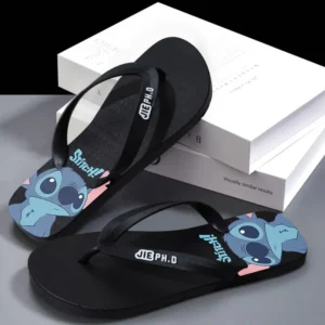 Disney Anime Stitch Casual Kawaii Flip Flop Slippers Summer Couple Outdoor Indoor Bathroom Soft Bottom Foot Clip Cool Slippers - Image 4