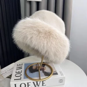 Fluffy Fur Fisherman Hat For Women Winter Plush Ear Protection Cap Windproof Warm Female Panama Caps Solid Fashion Bucket Hat - Image 5