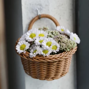 Woven Storage Basket Hanging Portable Wall Hanging Basket Portable Flower Plant Pot Desktop Kitchen Vegetables Storage корзина - Image 4