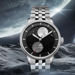 WM Watch Welly Merck Automatic Mechanical Watches Men Lunar Moon Phase Sapphire Waterproof Man Luminous Twin Moons Watch WM142 - Image 5