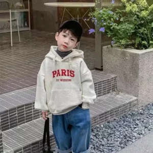 Fleece Thickened 2023 Autumn Winter New Kids Boys Girls Hooded Sweatshirt Children's Sweatshirt Baby Clothing - Image 3