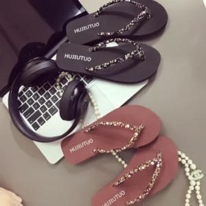 Flip Flops Women Summer Outside Flat Bottomed Beach Shoes Sandals Shoes for Women Slippers Slipper Sandal Low (1cm-3cm) EVA - Image 5