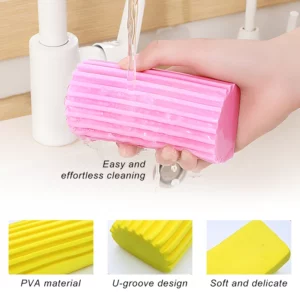 Magical Dust Cleaning Sponges Pva Sponge Damp Clean Duster For Cleaning Blinds Glass Baseboards Vents Railings Mirrors Window - Image 3