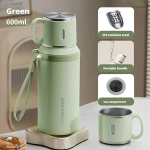 600ML Thermal Water Bottle Stainless Steel Thermos Bottle Keep Cold and Hot Water Bottle Thermos for Tea Coffee Vacuum Flasks - Image 5
