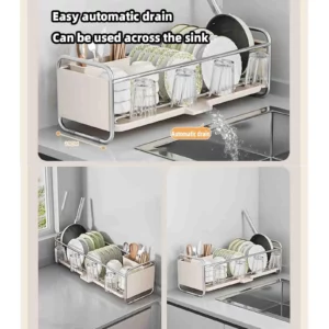 Dish Drying Rack Bowl Drainer Over Sink Drainer Draining Rack Organizer Kitchen Sink Basket Tableware Narrow Cup Holder Shelf - Image 3