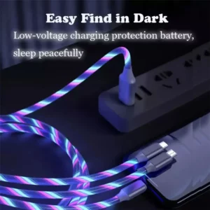 NNBILI Glowing LED Light USB 3 IN 1 cable Phone Fast Charging Charger Luminous Type C Cable For Xiaomi iPhone Phone Accessories - Image 4