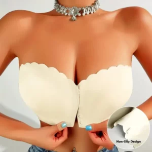 Front button underwear bra no underwire smooth breathable comfortable solid color gathering no trace invisible - Image 3