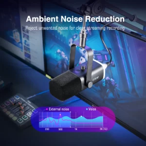 FIFINE USB/XLR Dynamic Microphone with RGB Control/Headphone jack/Mute,MIC for PC Gaming Recording Streaming AmpliGame-AM8 - Image 3