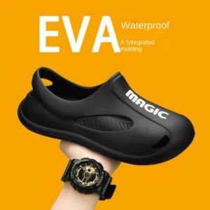 Eva shoes with a sense of stepping on shit summer fashion trendy wearing couples beach shoes thick-soled sandals men/women. - Image 1