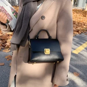 Luxury Vintage Women Handbag PU Leather Crossbody Shoulder Bag High Capacity Tote Handbags Versatile Female Lock Purse Bags - Image 3