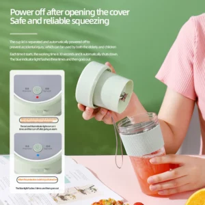 Portable Juicer Blender with Straw USB Rechargeable Mini Juicer Cup Wireless Electric Juice Machine for Shakes Fruit Vegetable - Image 5
