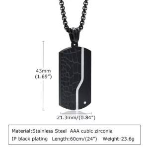 Necklace For Men Stainless Steel Zircon Inlay Geometric Pendant Black Necklace Metal No Fade Anti Rust Fashion Design Jewelry - Image 6