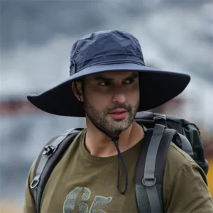 2024 New Fashion Summer Bucket Hat Cowboy Men Outdoor Fishing Hiking Beach Hats Mesh Breathable Anti UV Sun Cap Large Wide Brim - Image 4