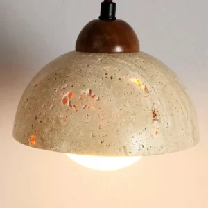 Stone Pendant Lamp Wood Hanging Light for Bedroom Bedside Light Dining Table Small Light Home Decoration - Image 4