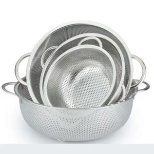 Stainless Steel Drain Basket Colander Fruit Rice Vegetable Washing Basket Strainer Drainer with Handle Kitchen Storage Tools - Image 5
