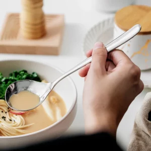 Korean Stainless Steel Thicken Spoon Large Long Handle Soup Spoon for Hot Pot Soup Ladle Home Kitchen Tableware Cooking Utensils - Image 4