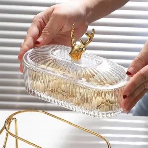 3d Design Serving Bowl Serving Tray Organizer Elegant 3-tier Dried Fruit Nut Display Tray with Stylish Elk Lid Nordic for Fruits - Image 6