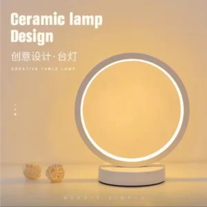 20CM LED Simple Circular Ring Table Lamp Bedroom Bedside Living Room Restaurant Hotel Decorative Lamp Dimmable Round Night Light - Image 3