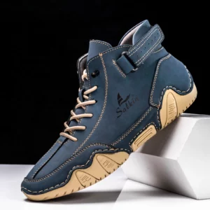 New 2024 Handmade Men Boots Design Sneakers Man Outdoor Casual Leather Men Shoes Ankle Boots Breathable Hot Sale - Image 3