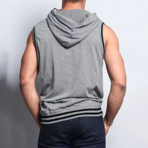 Fashion Zipper Hoodies Men Tank Tops Loose Casual Sleeveless Tops 2023 Summer Hood Pocket Tee Shirt Male Streetwear Tees Blusa - Image 4