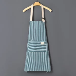 Cotto Linen Striped Apron With Thin Cotton Fabric Waistband For Stain Oil Resistance Coffee Overalls Apron Kitchen Accessories - Image 6