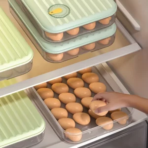24 Grids Plastic Egg Container With Cover Large Capacity Egg Shockproof Holder Storage Box Tray Refrigerator Kitchen Storage ﻿ - Image 5