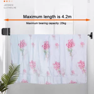 DOOKOLE Retractable Clothesline, Adjustable Clothes Line Retracting Dryer Wall Mount with 34 Windproof Hanging Holes Black - Image 6