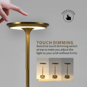 Rechargeable Wireless Table Lamp for Bedroom, Rechargeable, Touch Lamp, Camping Candle, Creative, USB-C, Desk Lamp - Image 3