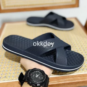 New Summer Slippers Men Basic Beach Outdoor Round Toe Fashion Men Massage Anti Slip Black Big Size Slippers Best Sellers In 2023 - Image 3