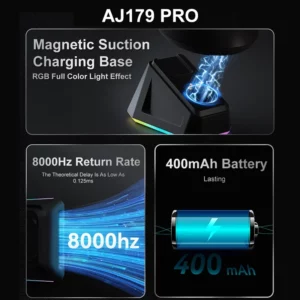 AJAZZ AJ179 PRO PAW3395 Wireless Gaming Mouse with RGB Charging Base 26000DPI Lightweight Ergonomic Mouse for PC Gamer Laptop - Image 2