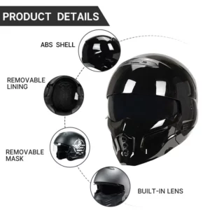 Classic Style Matt Black Scorpion Helmet Detachable Multi-purpose Combination Motorcycle Locomotive Capacete De Moto Masculino - Image 4