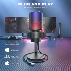 FIFINE USB Microphone for Recording and Streaming on PC and Mac,Headphone Output and Touch-Mute Button,Mic with 3 RGB Modes -A8 - Image 6