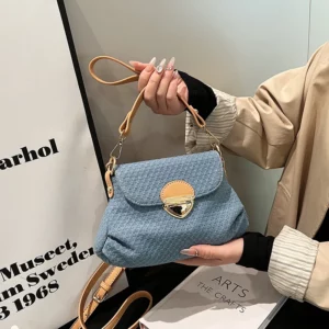 Luxury Designer Jean Bag Women Denim Underarm Shopper Purse 2024 New Brand Women's Handbag Leather Shoulder Crossbody Bag - Image 3