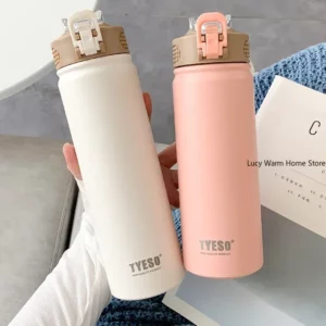 Thermal Water Bottle with Straw 750/600ML Stainless Steel Bottle Keeps Cold and Heat High Capacity Thermal Mug Thermos Bottle - Image 4