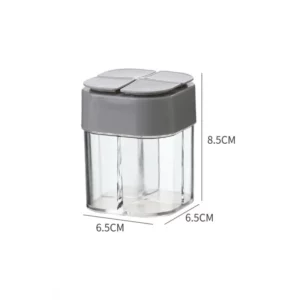 4 in 1 camping seasoning jar with lid transparent spice dispenser 4 compartment outdoor cooking barbecue salt and pepper shaker - Image 6
