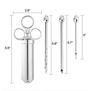 Grill 2-oz Marinade Seasoning Injector Turkey Meat Injectors Stainless Steel Cooking Syringe Injection With 2-5 Needles - Image 5