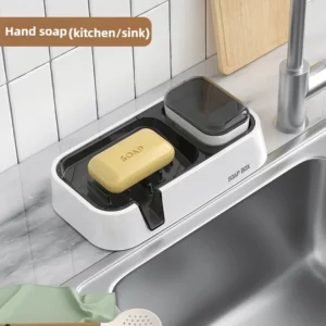 Multifunctional Soap Box Double-layer Soap Storage Rack with Cleaning Brush Holder Kitchen Bathroom Non-Slip Cleaning Tool - Image 4