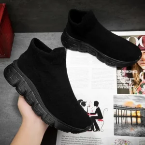 Womens Sneakers New Slip-On High Tops Women Sneakers Brand Fashion Breathable Men City Leisure Sock Shoes Female Tennis Trainers - Image 3